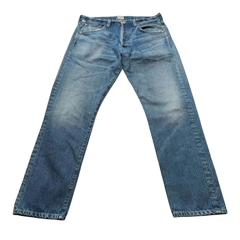 CITIZENS OF HUMANITY Rowan Relaxed Slim Blue Explorer Jeans Men's 32 Distressed